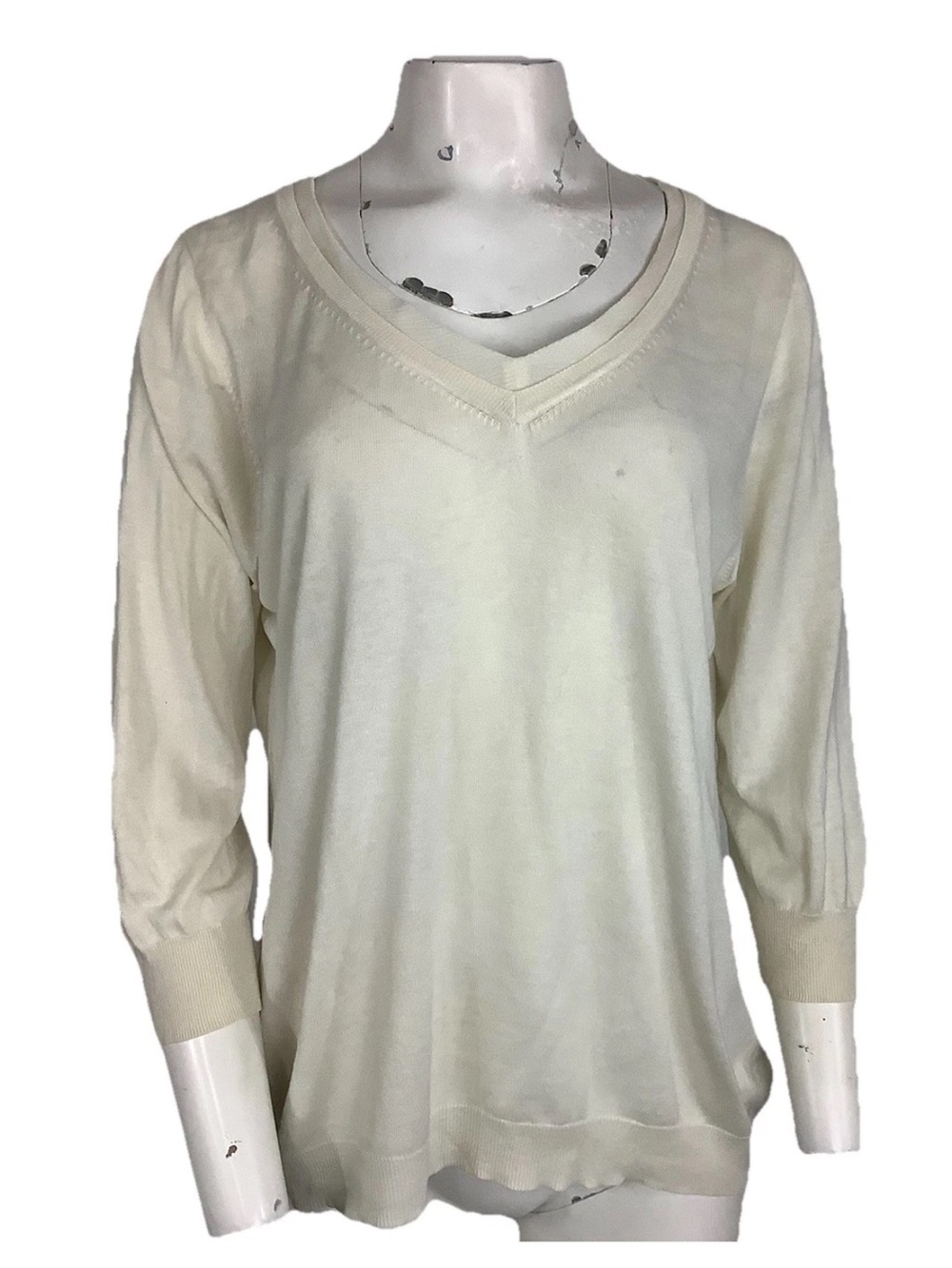 Talbots Sz XL Cotton Linen Lightweight V Neck Pullover Casual Travel Sweater